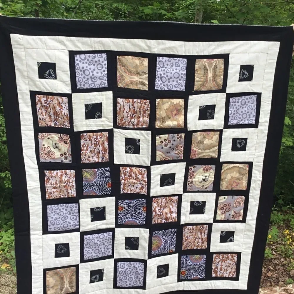 NWT. Hand Crafted Aboriginal Prints Quilt